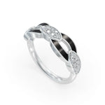 Load image into Gallery viewer, Black Bonding Band Diamond Ring | Engagement Rings | Enamel jewellery