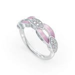Load image into Gallery viewer, Pink Bonding Band Diamond Ring | Engagement Rings | Enamel jewellery