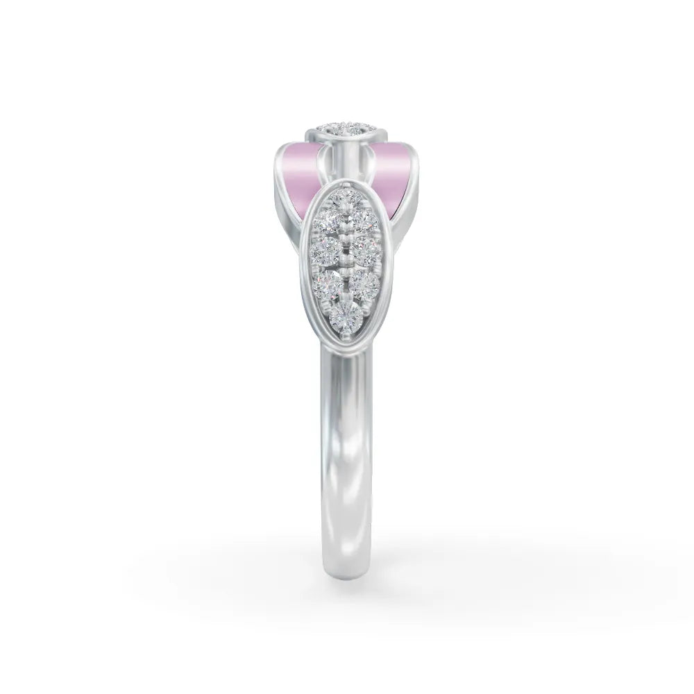 Pink Bonding Band Diamond Ring | Engagement Rings | Enamel jewellery