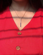 Load image into Gallery viewer, Sleek blue 925 Sterling Silver Lab Grown Diamond pendant