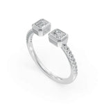Load image into Gallery viewer, 2 Stone Gap Ring | Modern engagement bands | Gap ring