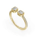 Load image into Gallery viewer, 2 Stone Gap Ring | Modern engagement bands | Gap ring