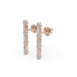 Load image into Gallery viewer, Alternate Bar Diamond Earring Silver