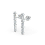 Load image into Gallery viewer, Alternate Bar Diamond Earring Silver