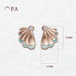 Load image into Gallery viewer, Aqua Petal Earrings | Diamond Earrings For Women | Enamel Jewellery