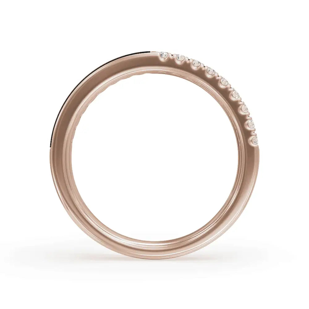 Black Balance Band Diamond Ring | Enamel Ring | Statement Diamond Ring