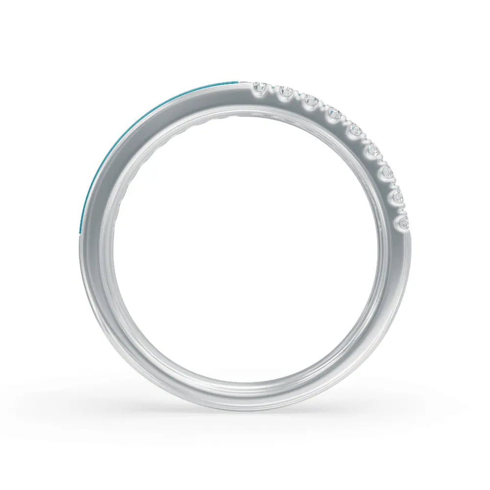 Pink Balance Band Diamond Ring | Enamel Ring | Statement Diamond Ring