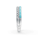 Load image into Gallery viewer, Blue Balance Band Diamond Ring | Enamel Ring | Statement Diamond Ring