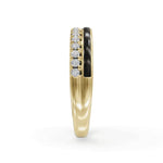 Load image into Gallery viewer, Black Balance Band Diamond Ring | Enamel Ring | Statement Diamond Ring