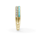 Load image into Gallery viewer, Blue Balance Band Diamond Ring | Enamel Ring | Statement Diamond Ring