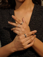 Load image into Gallery viewer, Gray Bonding Band Diamond Ring | Engagement Rings | Enamel jewellery