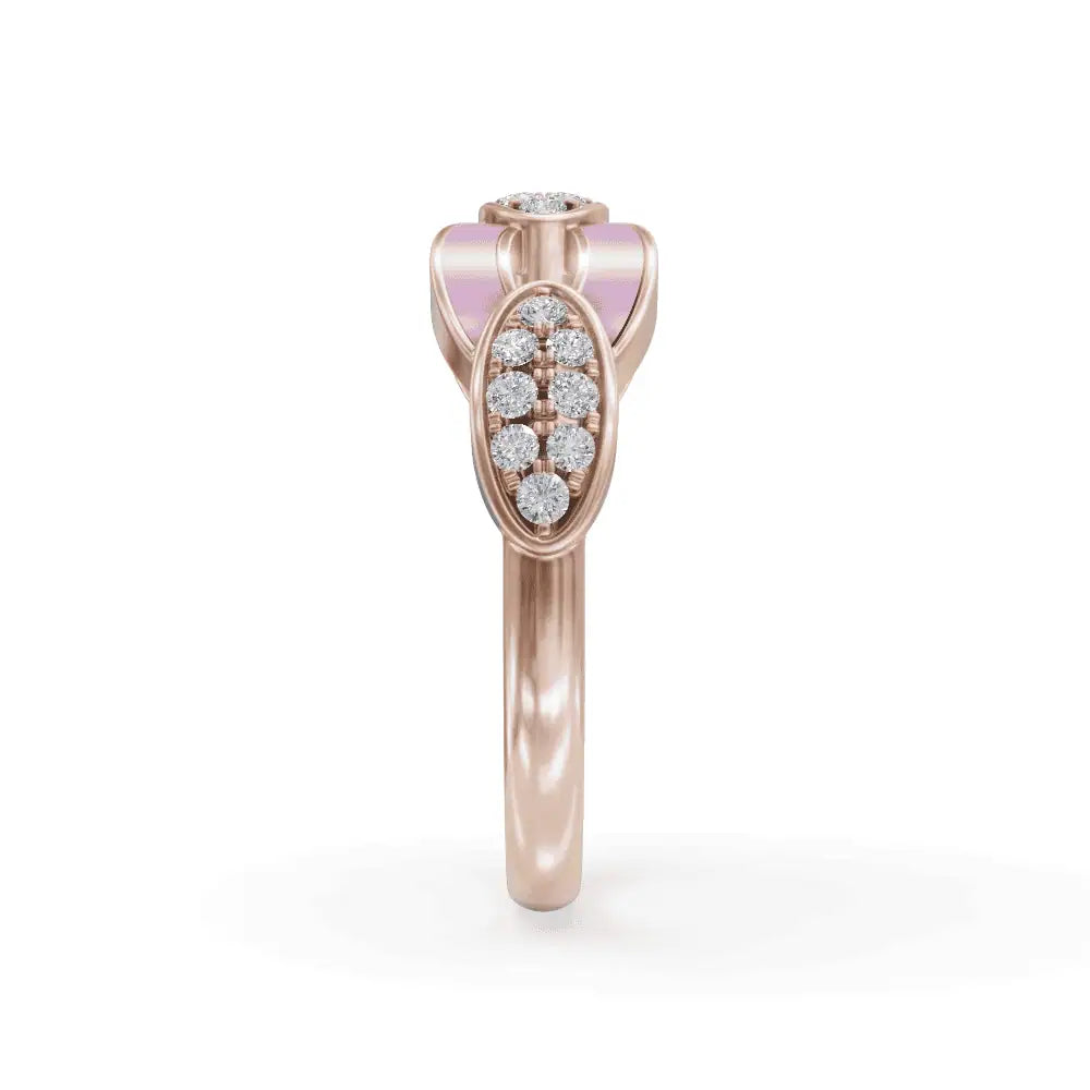 Pink Bonding Band Diamond Ring | Engagement Rings | Enamel jewellery