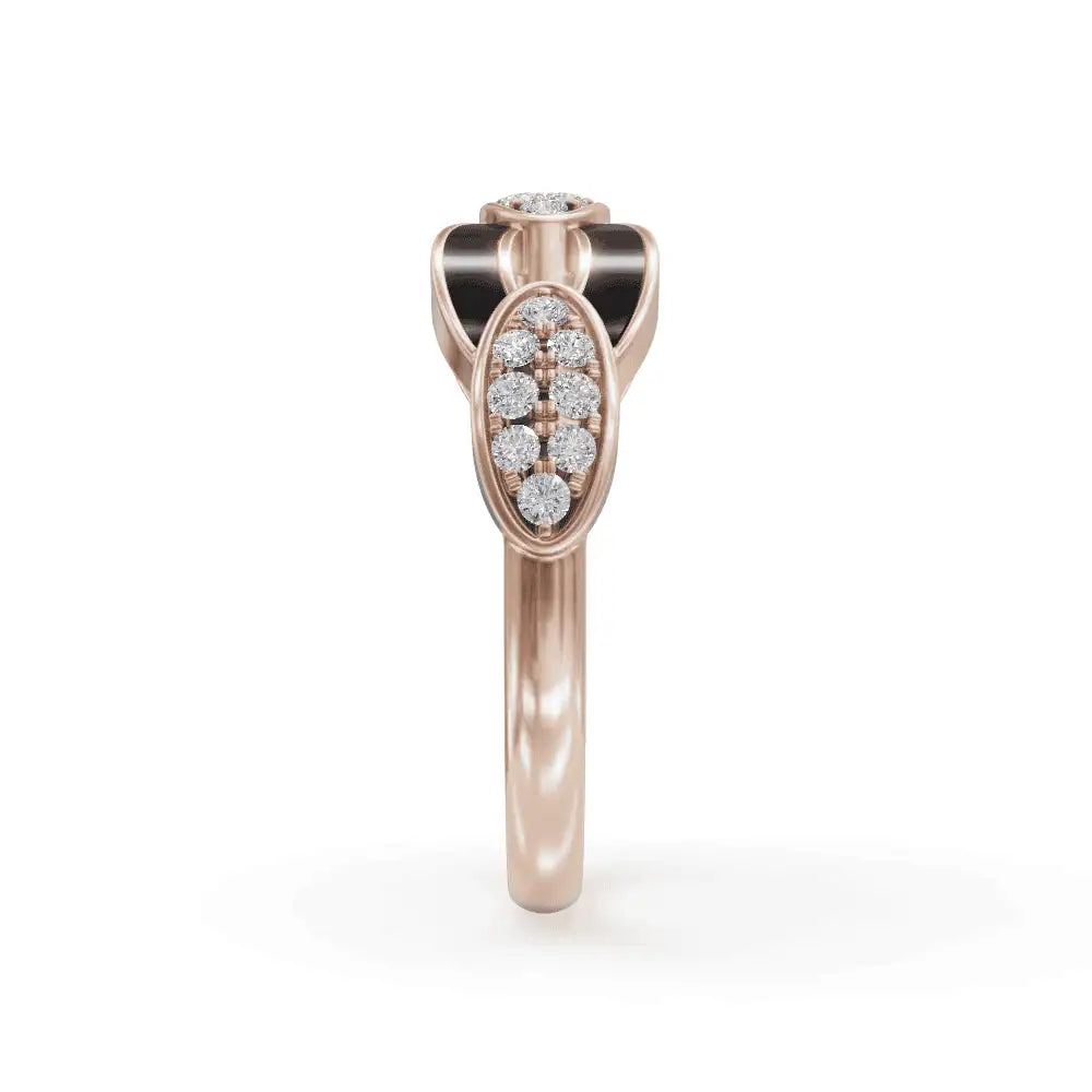 Black Bonding Band Diamond Ring | Engagement Rings | Enamel jewellery