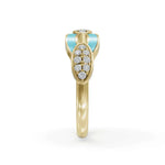 Load image into Gallery viewer, Blue Bonding 925 Sterling Silver Band Diamond Ring | Engagement Rings | Enamel jewellery