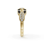 Load image into Gallery viewer, Black Bonding Band Diamond Ring | Engagement Rings | Enamel jewellery