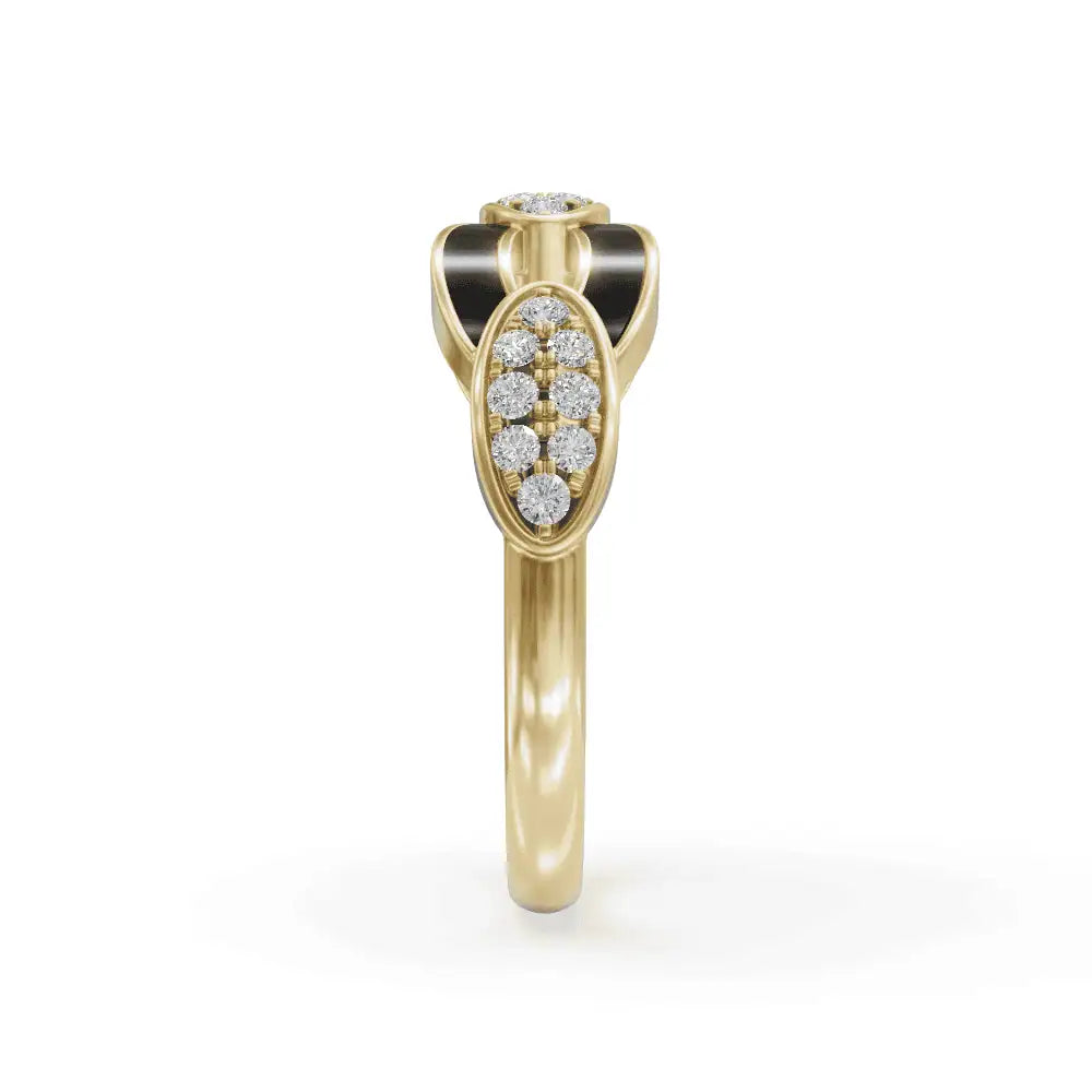 Black Bonding Band Diamond Ring | Engagement Rings | Enamel jewellery
