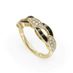 Load image into Gallery viewer, Black Bonding Band Diamond Ring | Engagement Rings | Enamel jewellery