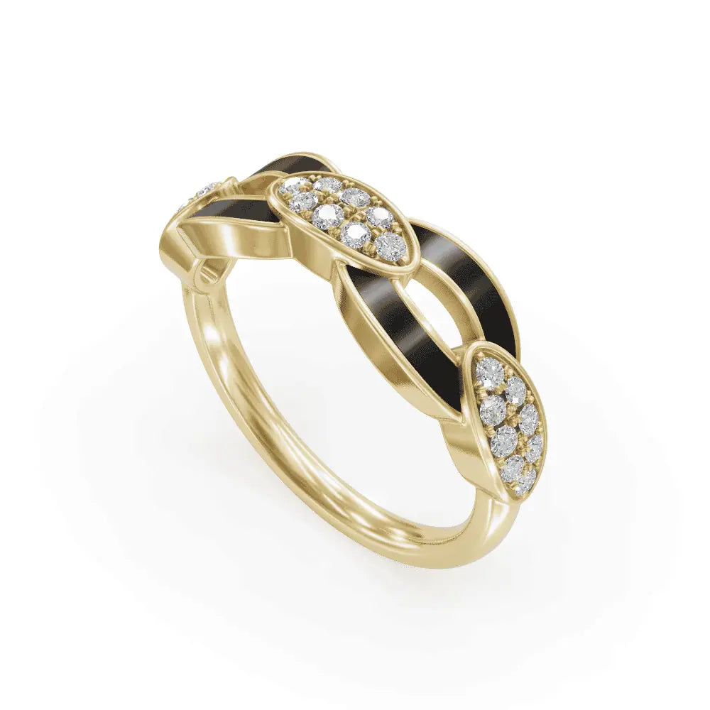 Black Bonding Band Diamond Ring | Engagement Rings | Enamel jewellery