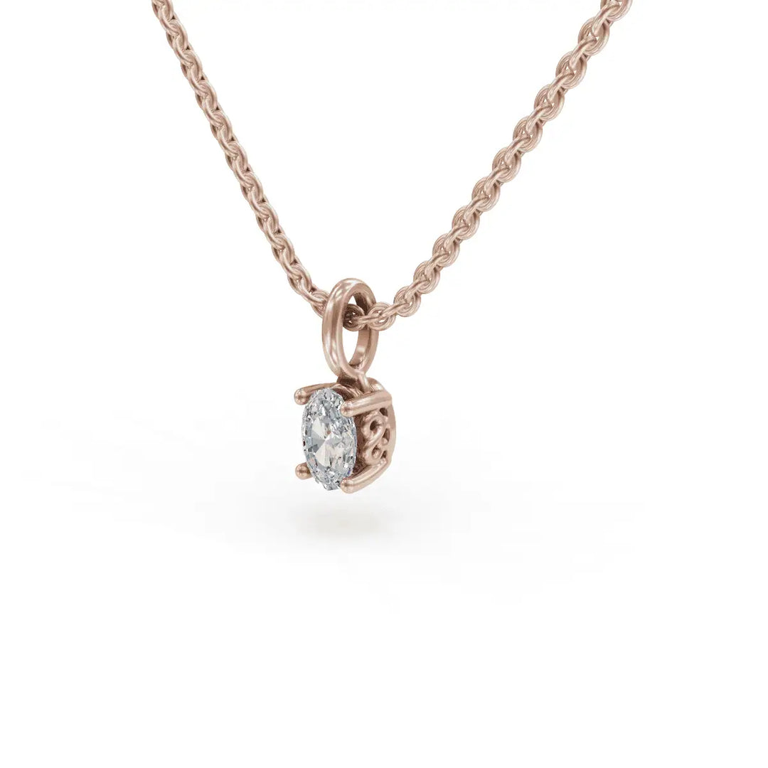 Classic Oval Pendant | Ladies Diamond Pendant