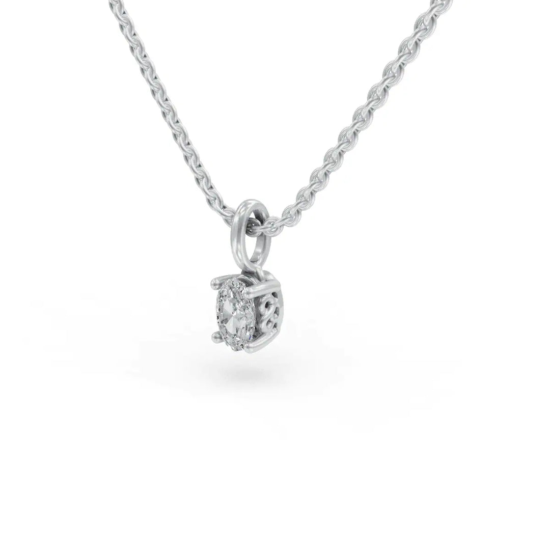 Classic Oval Pendant | Ladies Diamond Pendant