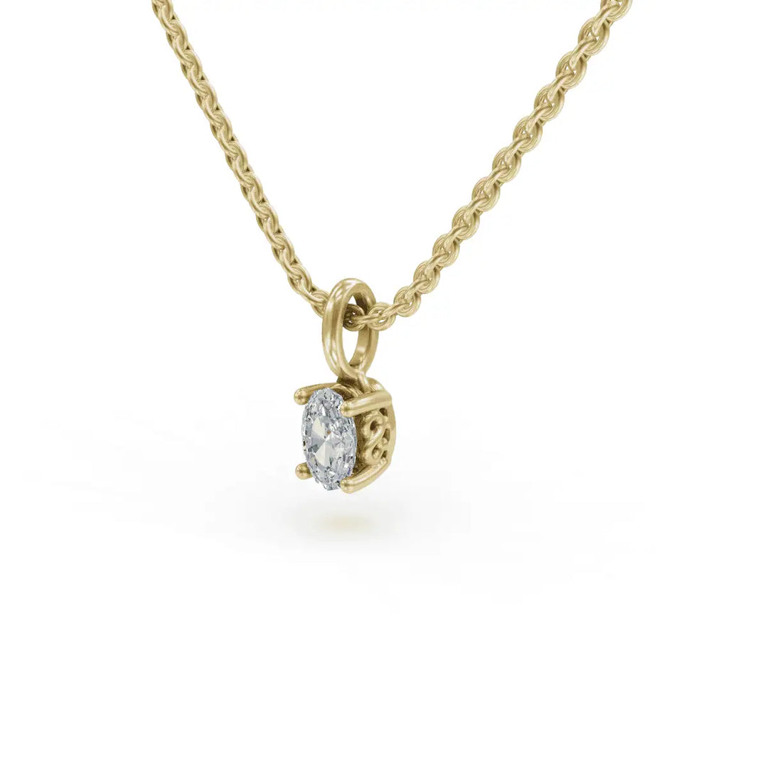 Classic Oval Pendant | Ladies Diamond Pendant
