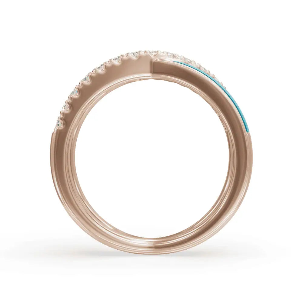 Gray Criss Cross Band | Criss Cross Diamond Ring | Enamel ring