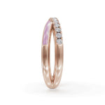 Load image into Gallery viewer, Pink Criss Cross 925 Sterling Silver Lab Grown Diamond Band | Criss Cross Diamond Ring | Enamel ring