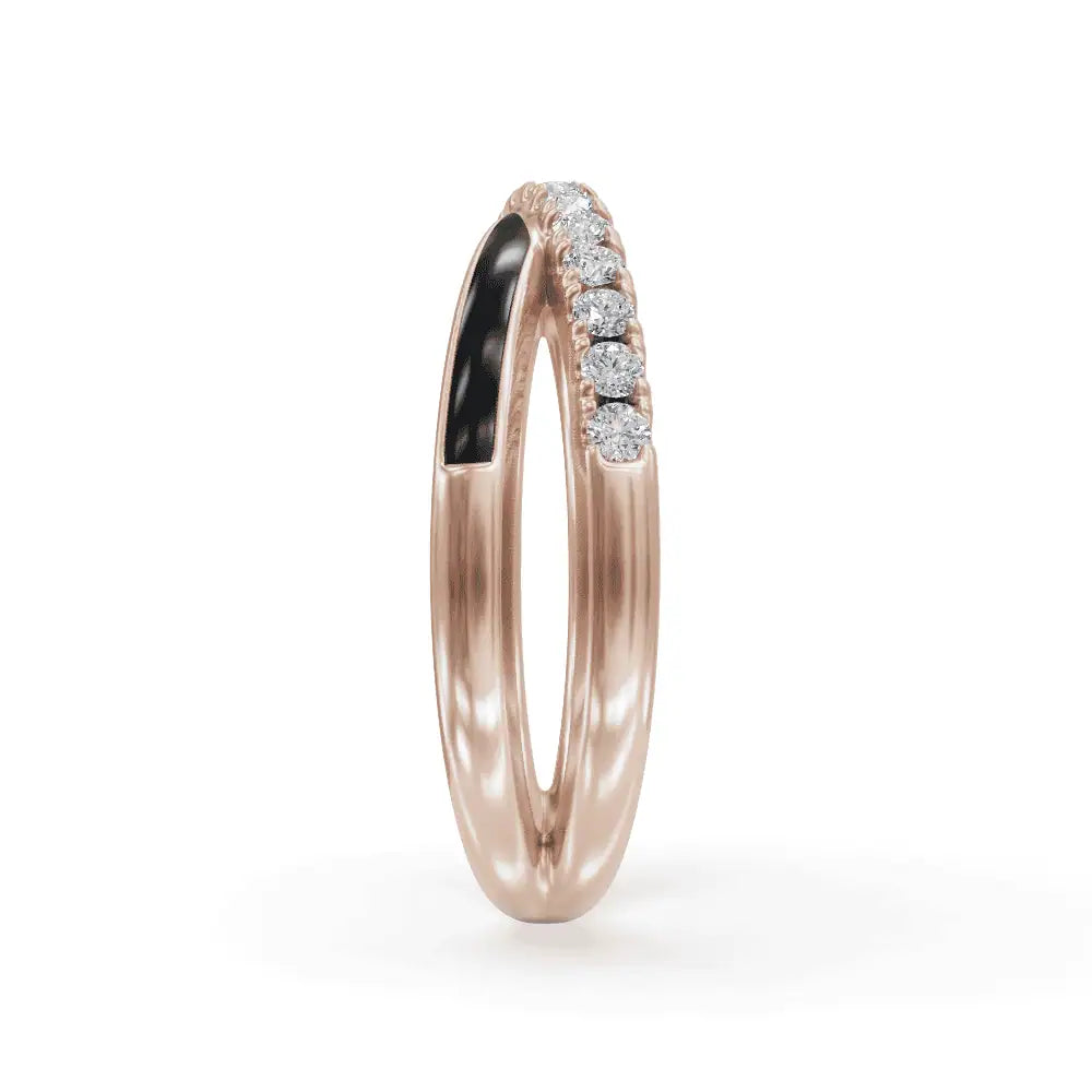 Black Criss Cross Band | Criss Cross Diamond Ring | Enamel ring