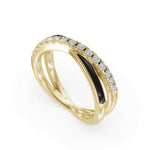 Load image into Gallery viewer, Black Criss Cross Band | Criss Cross Diamond Ring | Enamel ring