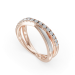 Load image into Gallery viewer, Gray Criss Cross 925 Sterling Silver Lab Grown Diamond Band | Criss Cross Diamond Ring | Enamel ring