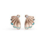 Load image into Gallery viewer, Aqua Petal Earrings | Diamond Earrings For Women | Enamel Jewellery