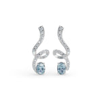 Load image into Gallery viewer, Aquamarine Twist Earring | Earrings For Bride | Designer Earrings