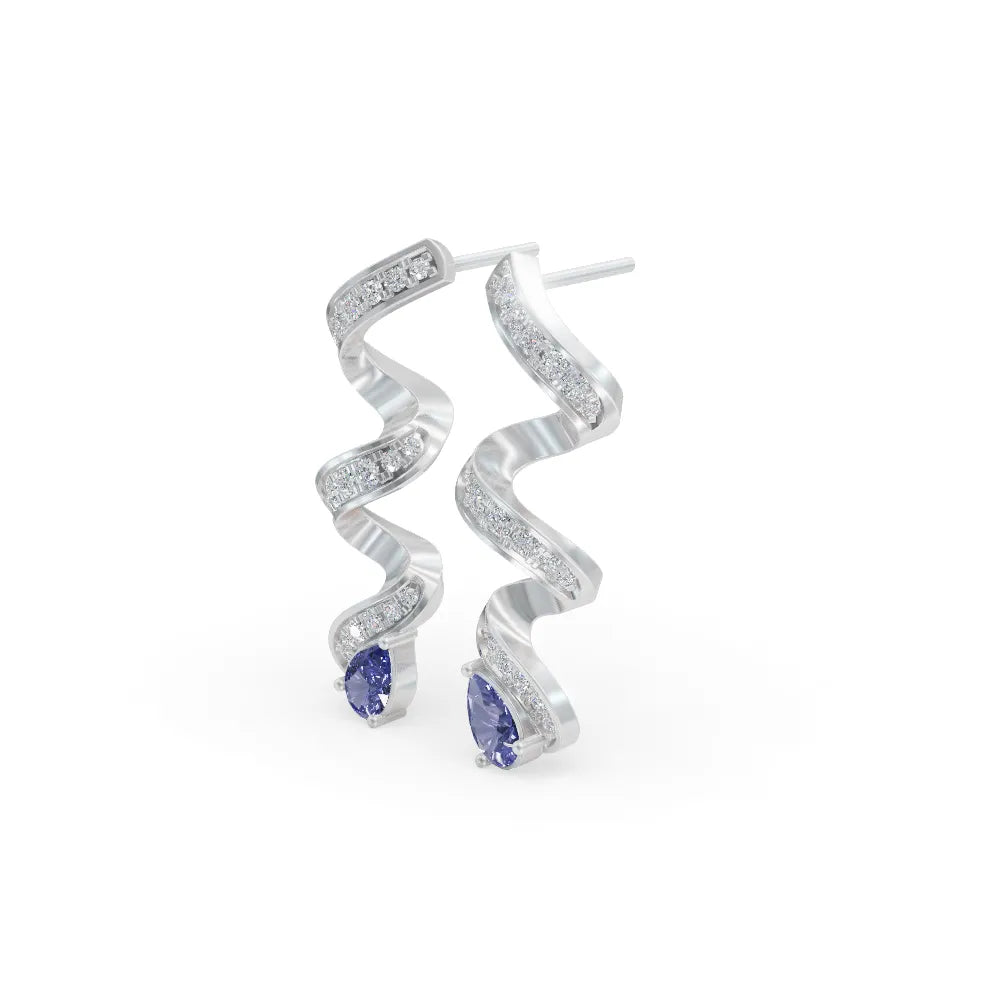 Tanzanite Twirl Earring | Earrings For Bride