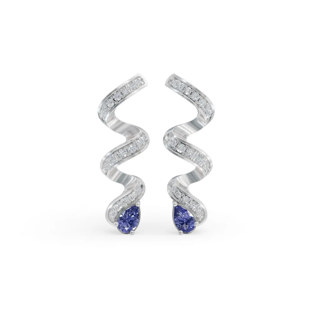 Tanzanite Twirl Earring | Earrings For Bride