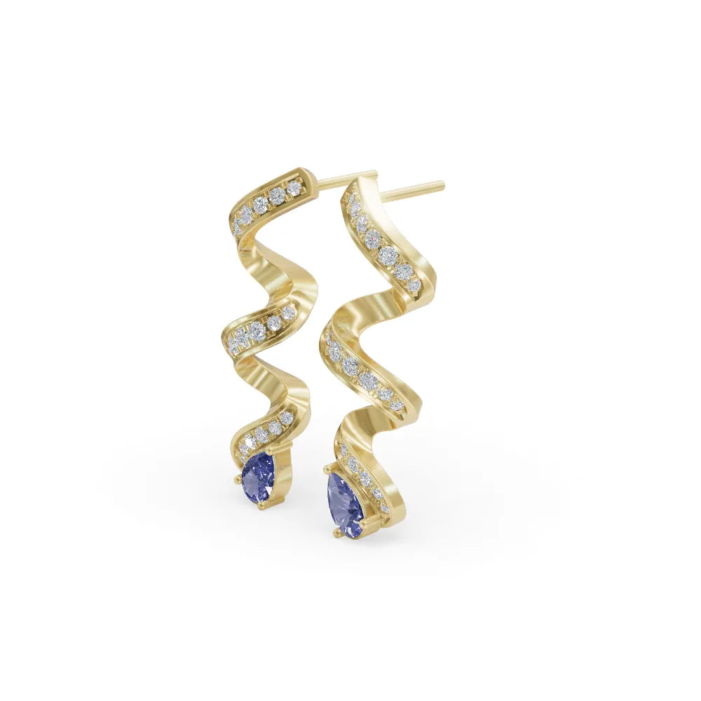 Tanzanite Twirl Earring | Earrings For Bride