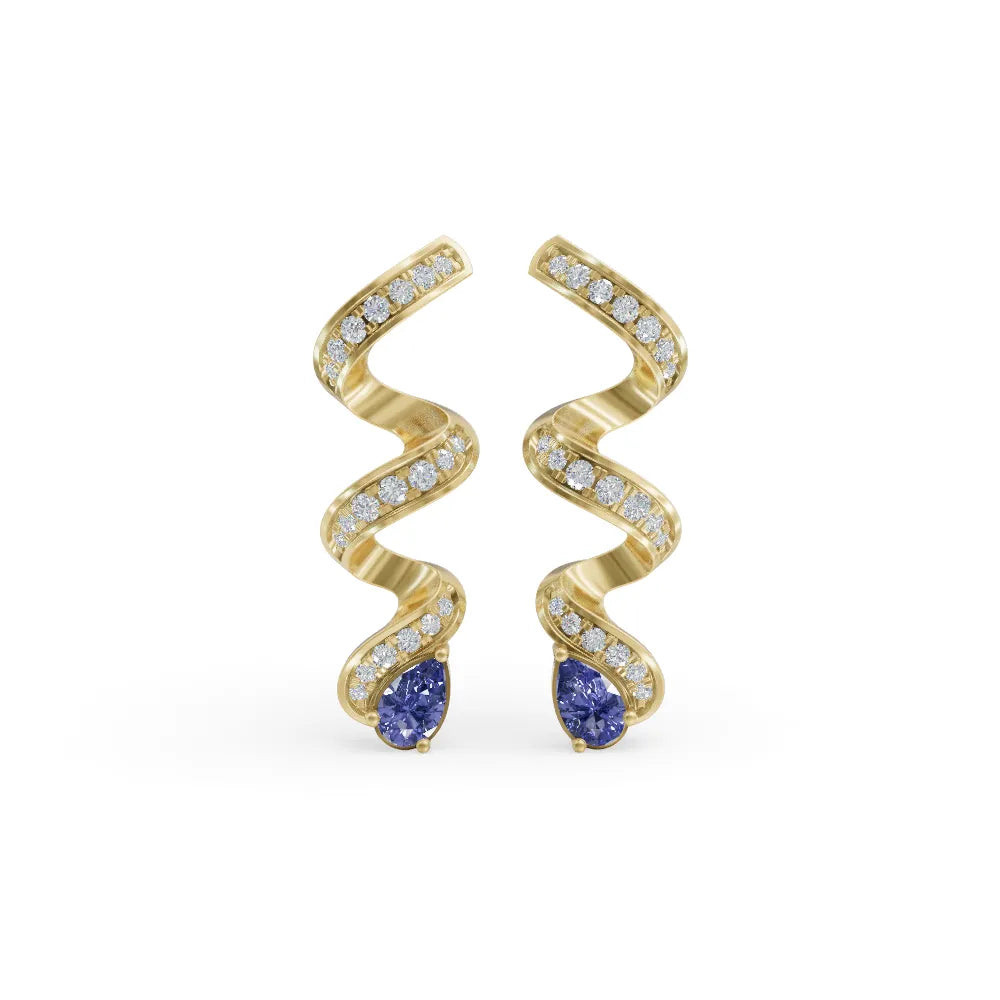 Tanzanite Twirl Earring | Earrings For Bride