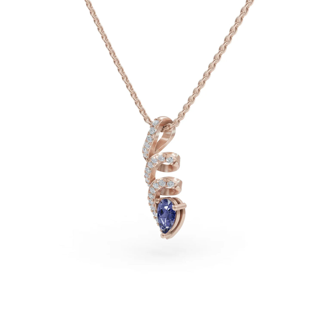 Tanzanite Twirl Pendant | Bold Diamond Jewelry