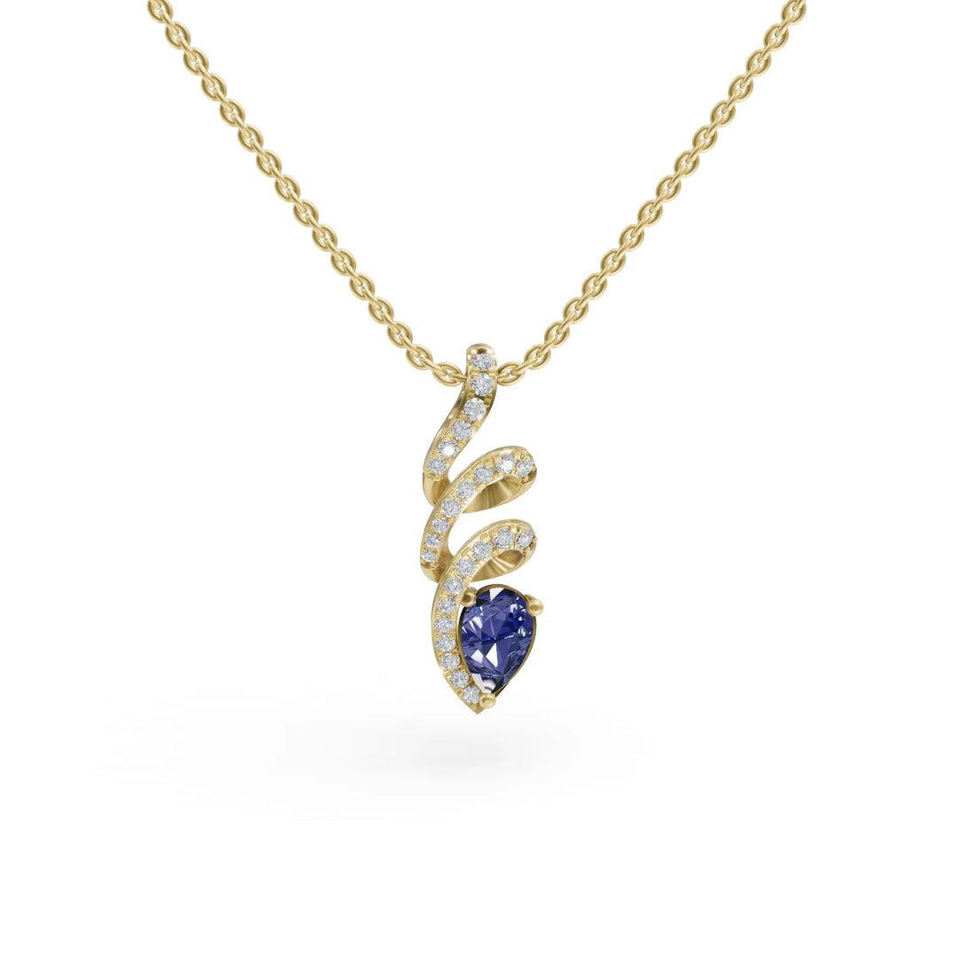 Tanzanite Twirl Pendant | Bold Diamond Jewelry