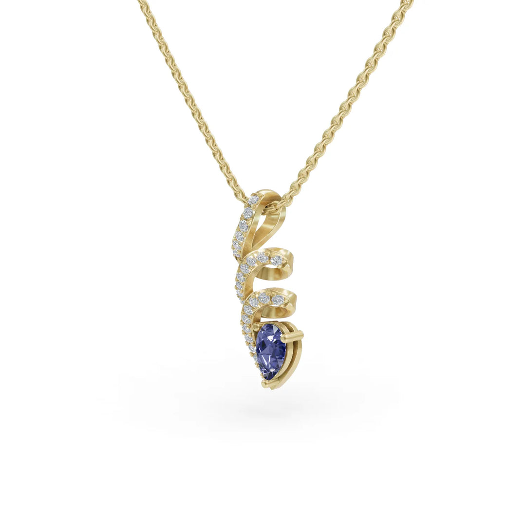 Tanzanite Twirl Pendant | Bold Diamond Jewelry
