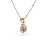 Load image into Gallery viewer, Aquamarine Twist Pendant | Diamond Pendant For Women