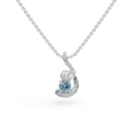 Load image into Gallery viewer, Aquamarine Twist Pendant | Diamond Pendant For Women
