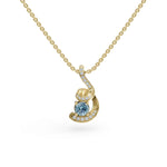 Load image into Gallery viewer, Aquamarine Twist Pendant | Diamond Pendant For Women
