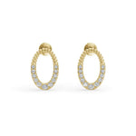Load image into Gallery viewer, Oval Pebble Diamond Earrings | Diamond earrings | Everyday earrings