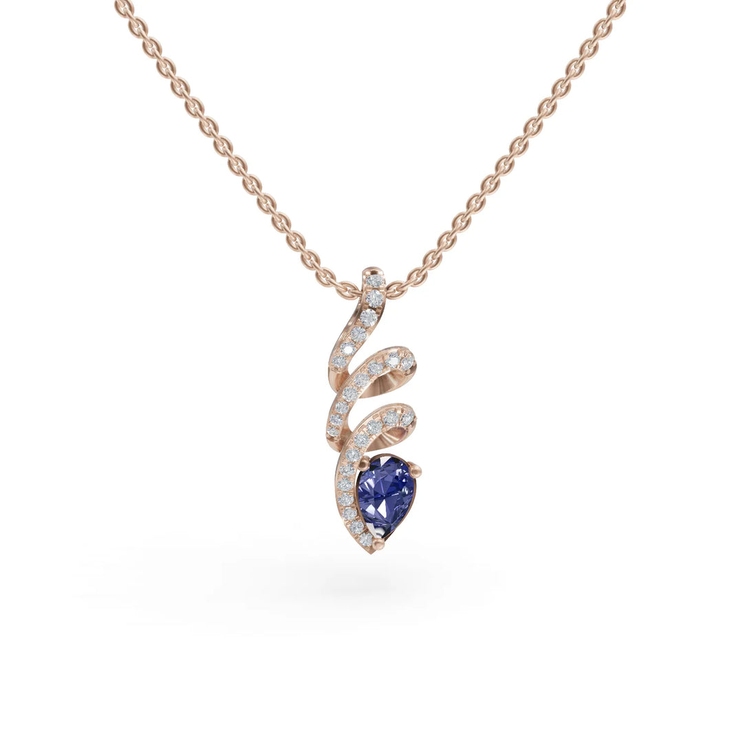 Tanzanite Twirl Pendant | Bold Diamond Jewelry