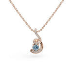 Load image into Gallery viewer, Aquamarine Twist Pendant | Diamond Pendant For Women