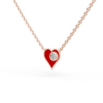 Load image into Gallery viewer, Chaandee Red Heart 925 Sterling Silver Lab Grown Diamond Pendant