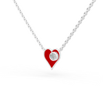 Load image into Gallery viewer, Chaandee Red Heart 925 Sterling Silver Lab Grown Diamond Pendant
