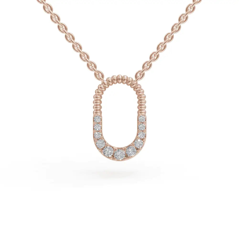 Pebble Loop Pendant | Gift for her | Diamond locket |  Elegant jewelry