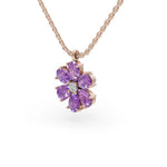 Load image into Gallery viewer, Purple Flora 925 Sterling Silver Lab Grown Diamond Pendant