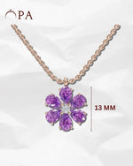 Load image into Gallery viewer, Purple Flora 925 Sterling Silver Lab Grown Diamond Pendant